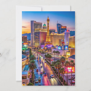 Carte “Vibrant Strip de Las Vegas au coucher du soleil”