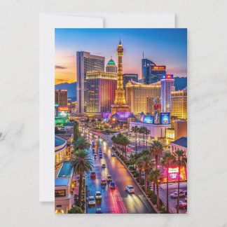 Carte “Vibrant Strip de Las Vegas au coucher du soleil”