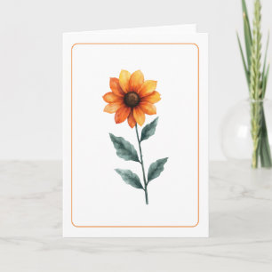 Carte Vibrant Tournesol Orange Blanc Plier Salutation