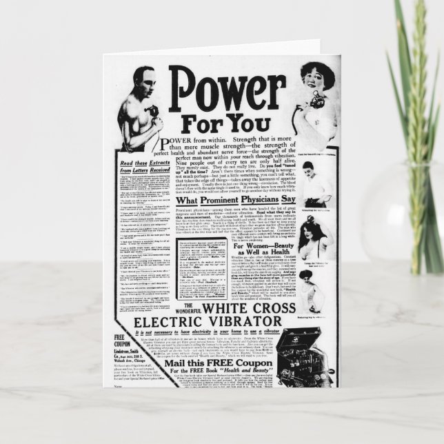 Carte Vibrateur électrique Croix blanche (Devant)