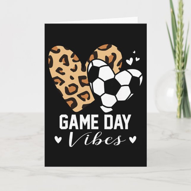 Carte Vibrations de jour de match drôle de maman de foot (Devant)