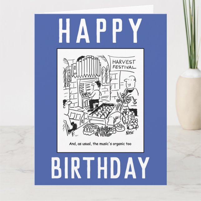 Carte Vicar in Church for Harvest Festival Cartoon Card (Devant)