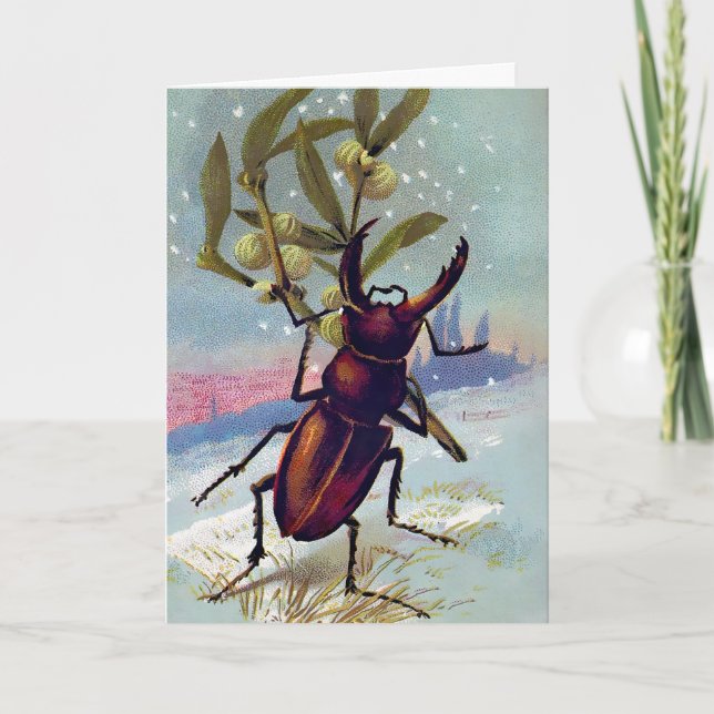 Carte Victorian Beetle Holiday Card (Devant)