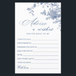 Carte Victorian Blue French Garden Wings & Advice<br><div class="desc">Personnalisez avec la mariée le nom et la date de la douche. Pour plus de personnalisation,  cliquez sur le lien "customiser plus loin". Si vous avez besoin d'aide,  contactez-moi s'il vous plaît.</div>