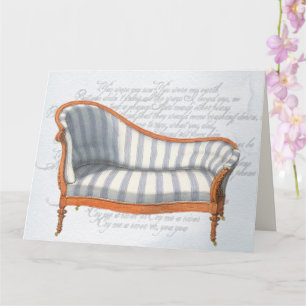 Carte Victorian Blue Stripe Chaise Lounge