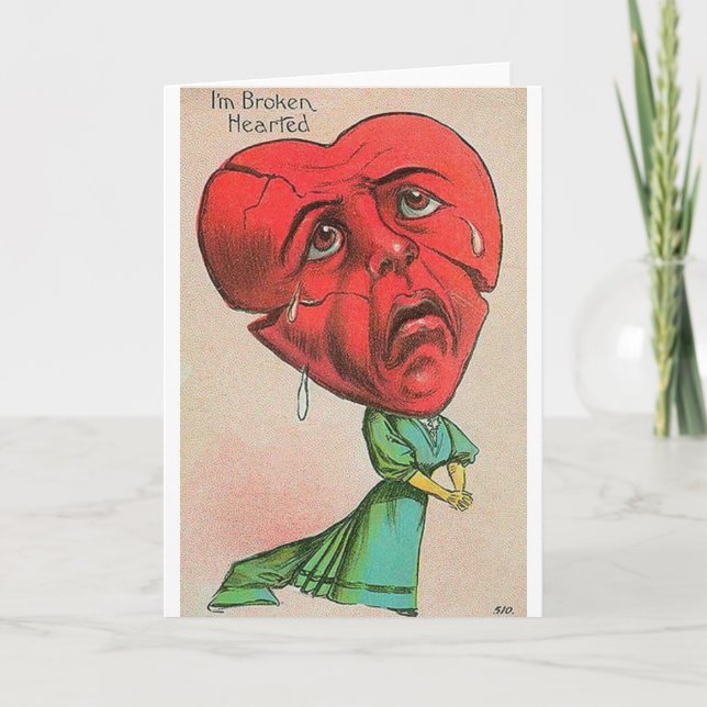 Carte Victorian Broken Heart Valentine's Day Card (Devant)