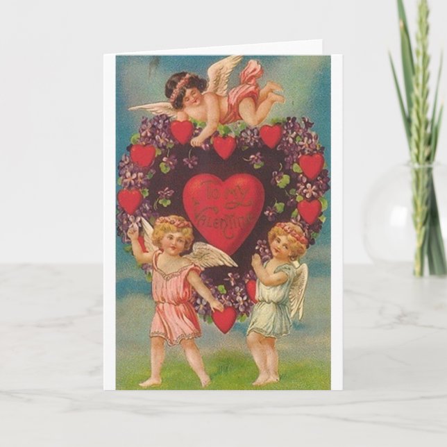 Carte Victorian Cherub Valentine's Day Card (Devant)