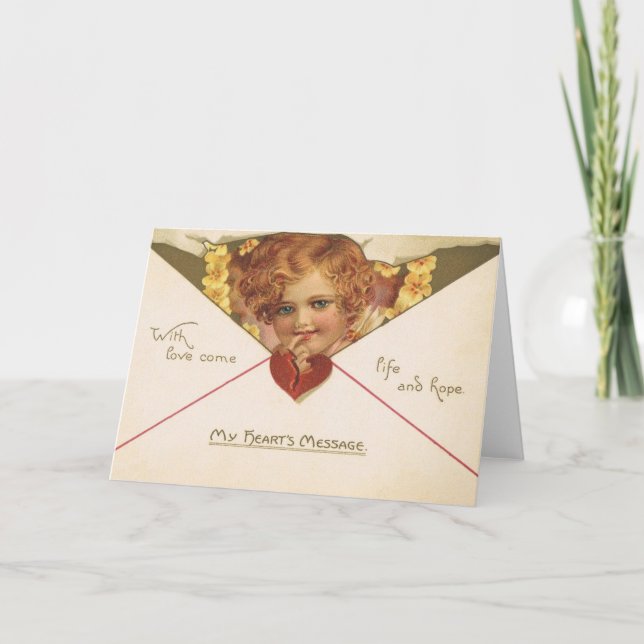 Carte Victorian Cherub Valentine's Day Card (Devant)