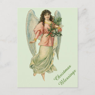 Carte Victorian Christmas Angel Bénédiction Vintag