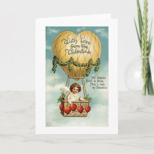 Carte Victorian Cupid Balloon Valentine's Day