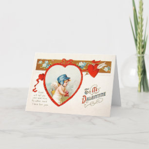 Carte Victorian Cupid Love Valentine's Day