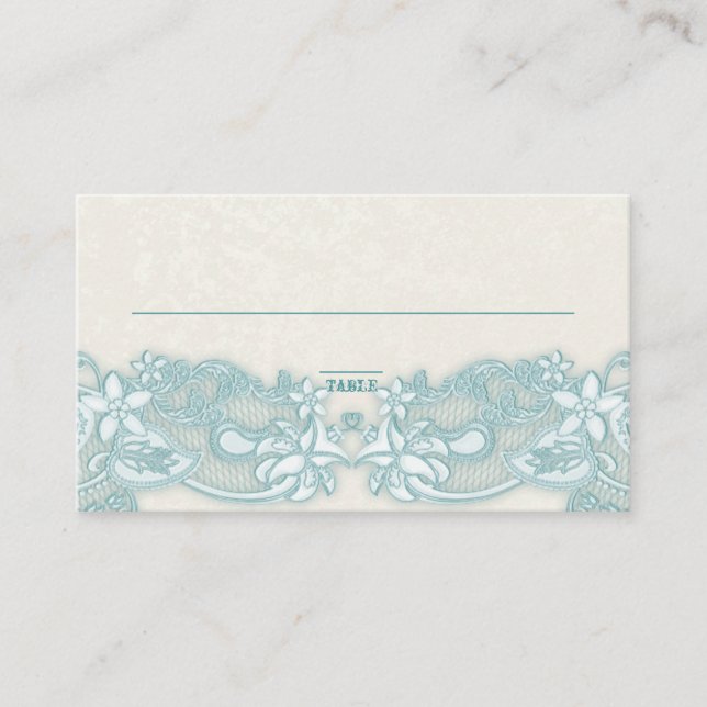 Carte Victorian Floral Aqua Ivory Place (Devant)