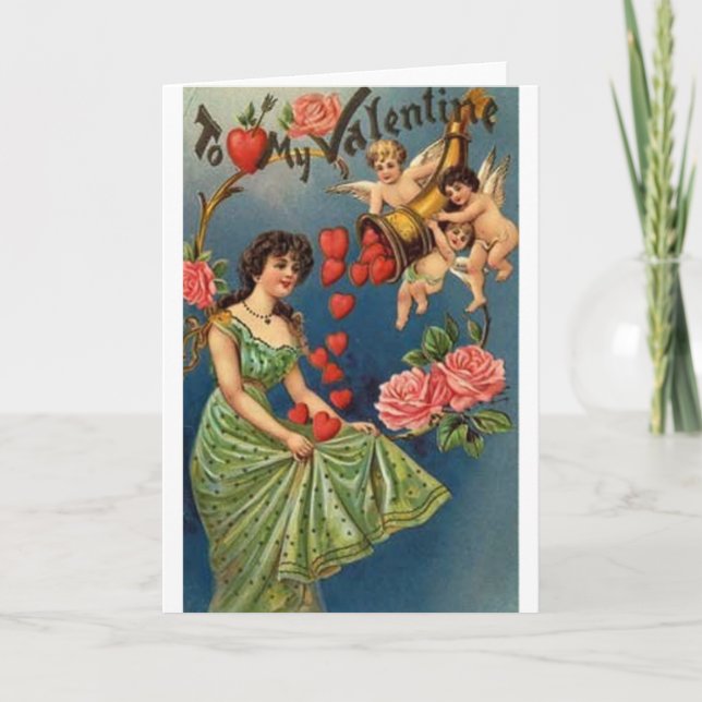 Carte Victorian Heart Shower Valentine's Day (Devant)