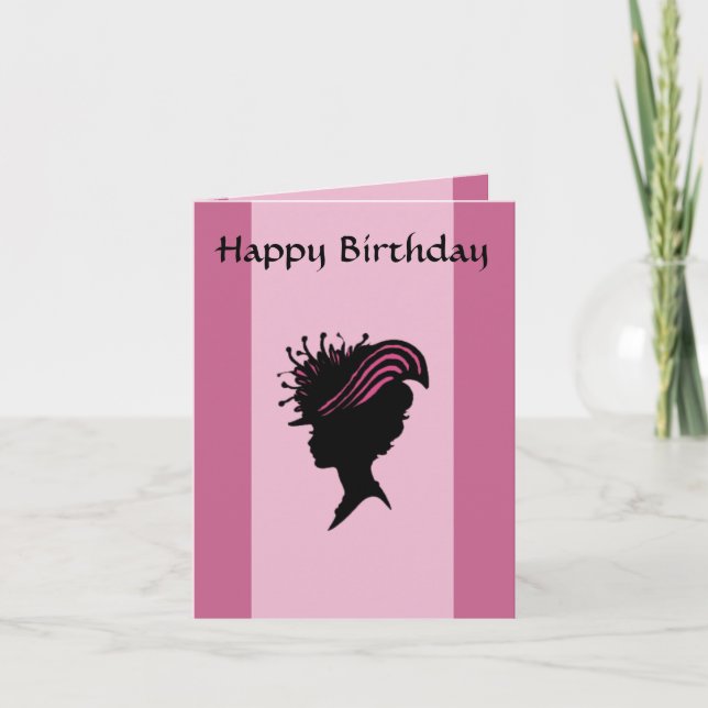 Carte Victorian Lady Black Silhouette Fancy Casquette An (Devant)