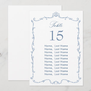 Carte Victorian Ornate Grace Mariage Carte de sièg