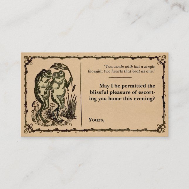 Carte Victorian Personnalisable Frog Acquaincard (Devant)