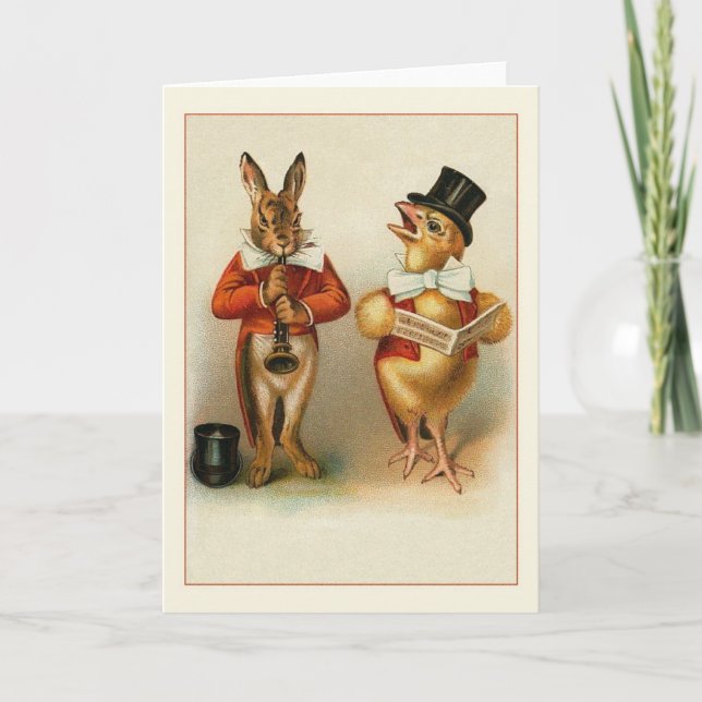 Carte Victorian Rabat and Chick Easter Note Card (Devant)