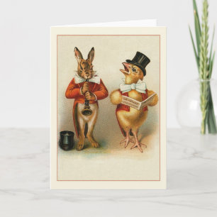 Carte Victorian Rabat and Chick Easter Note Card