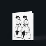 Carte Victorian Umbrella Twins<br><div class="desc">Wish your best bff the happiest of birthdays!</div>