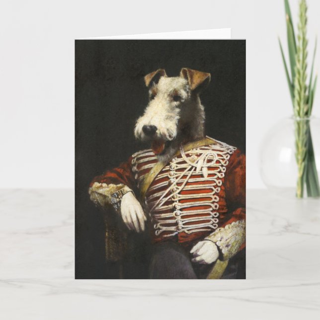 Carte Victorian Vintage Fox Terrier (Devant)