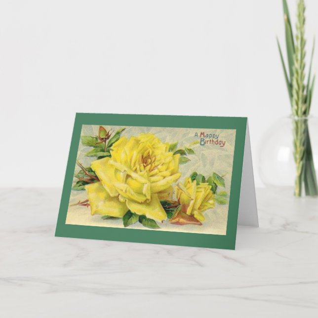 Carte Victorian Yellow Rose (Devant)