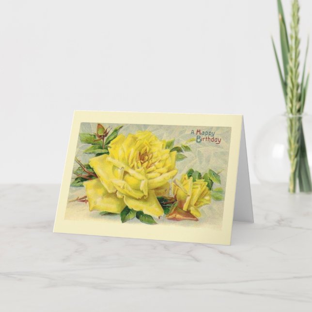 Carte Victorian Yellow Rose (Devant)