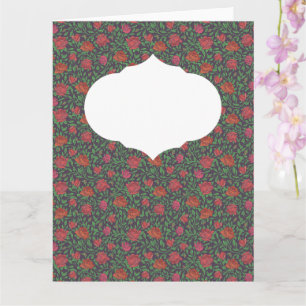 Carte Victorien Gothique Parfait Rouge & Fuchsia Rose