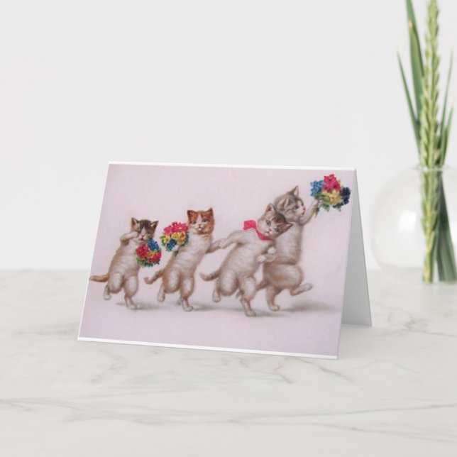 Carte Victorienne Chats Et Chatons (Devant)