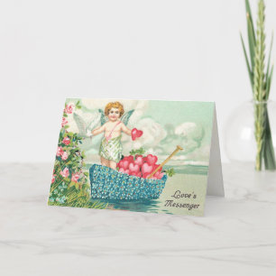 Carte victorienne de Saint-Valentin de cupidon