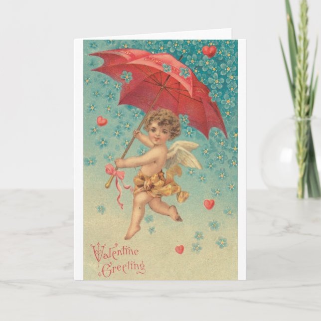 Carte victorienne de Saint-Valentin de cupidon (Devant)