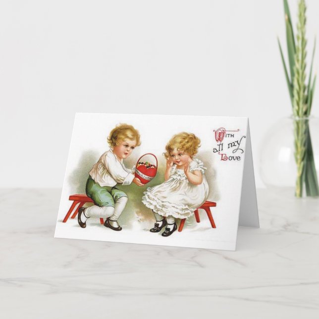 Carte victorienne de Saint-Valentin d'enfants (Devant)