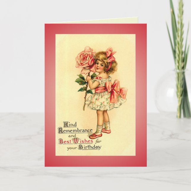 Carte victorienne vintage de jour d'anniversaire (Devant)