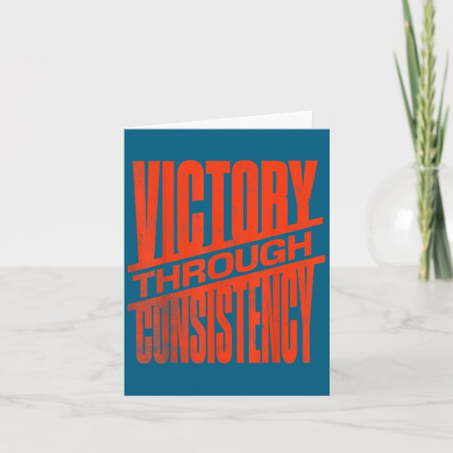 Carte Victory Through Consistency Motivational Insration (Devant)