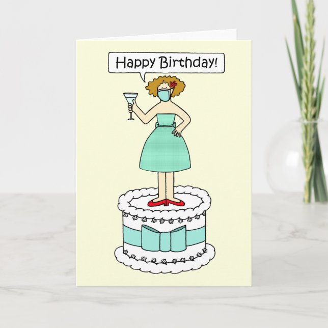 Carte Vidéo 19 Joyeuse dame d'anniversaire dans un masqu (Devant)