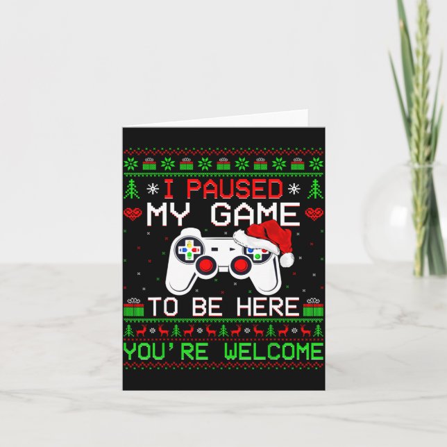 Carte Video Game Christmas Ugly Sweater Funny Gamer Gami (Devant)