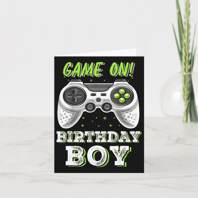 Carte Vidéo Jeu Garçon Anniversaire Décorations Fête Tem (Devant)