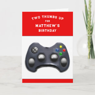 Carte vidéo personnalisée pour l'anniversaire d'un joueu