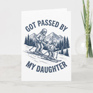 Carte Vie de ski rétro bottée par la fille Humour de mon