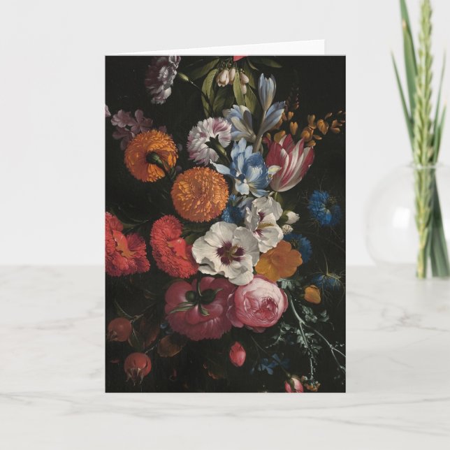 Carte Vie morte avec Bouquet de fleurs | Johan Johnsen (Devant)