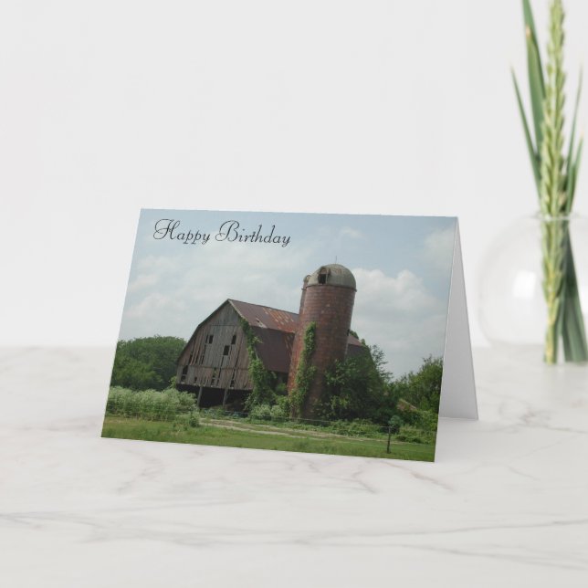 Carte Vieil anniversaire de grange (Devant)