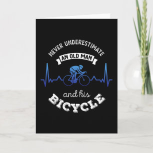Carte Vieil Homme et son Vélo Cadeau Cycliste Papa