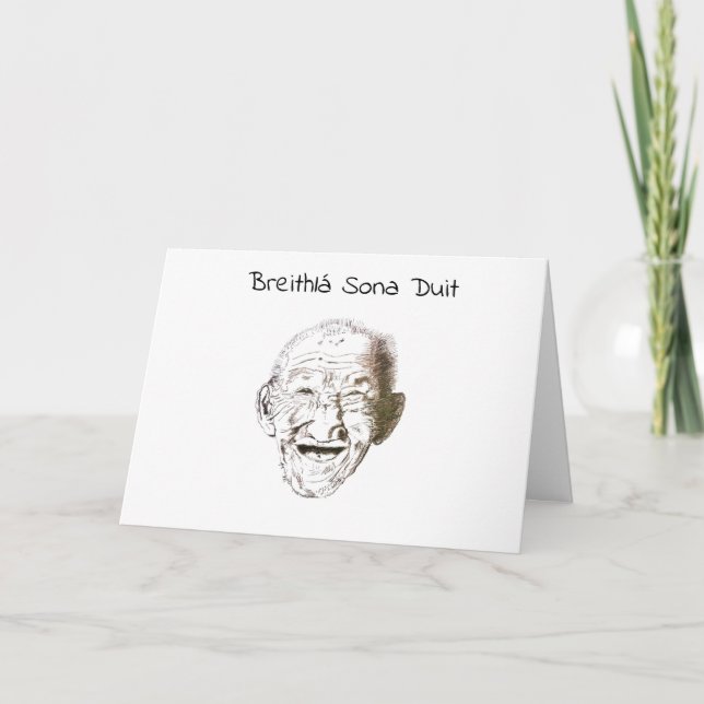 Carte Vieil homme noir et blanc avec le joyeux (Devant)