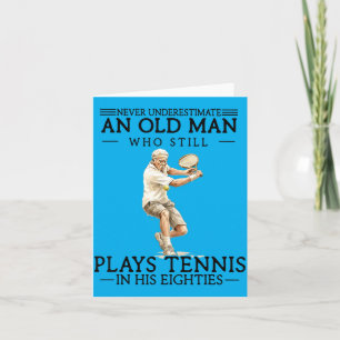 Carte Vieil Homme Qui Joue Au Tennis Dans Les Années 80