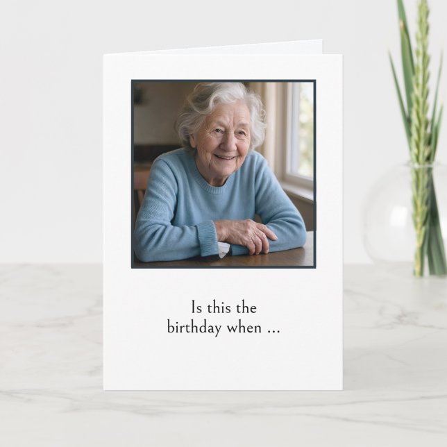 Carte Vieille Dame Humoristique Vieille Anniversaire (Devant)
