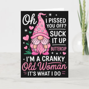 Carte Vieille femme grincheuse drôle disant un gnome sar