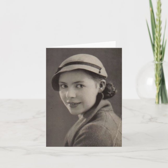 Carte Vieille photo noire et blanche de belle dame des (Devant)