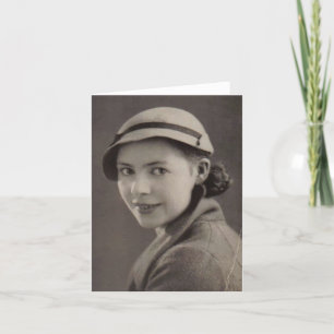 Carte Vieille photo noire et blanche de belle dame des