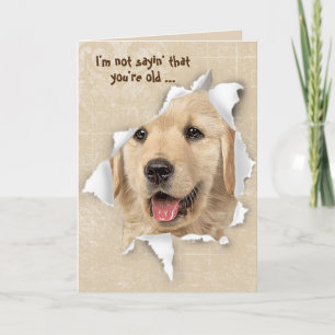 Carte Vieillir Humour Golden Retriever