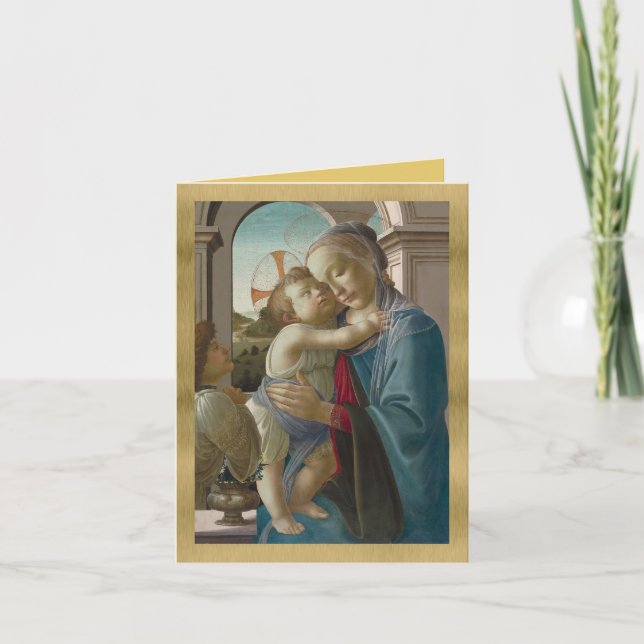 Carte Vierge à l'Enfant avec un ange - Botticelli Holida (Devant)