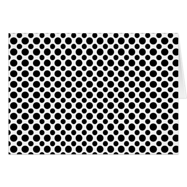 Carte vierge à pois noirs et blancs (Devant horizontal)